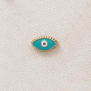 Turquoise and gold plated stainless steel Evil Eye charm for DIY jewelry making