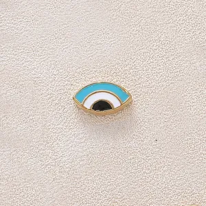 High quality blue enamel evil eye charm pendant for DIY jewelry necklace and bracelet