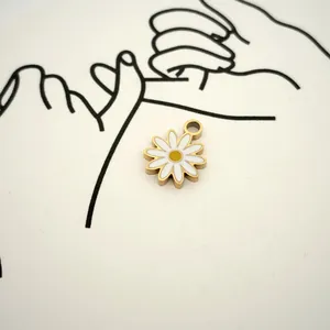 Ciondolo a Forma di Margherita in Acciaio Inossidabile 316 per Collana Bracciale Cavigliera Fai da Te Accessori per Gioielli a Goccia d'Olio