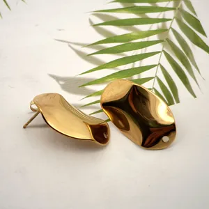 Accesorios para Pendientes Geométricos Irregulares de Acero Inoxidable Chapado en Oro DIY Joyería Accesorios para Pendientes de Botón