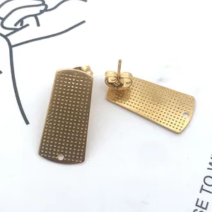 Edelstahl Unregelmäßige Rechteckige Ohrstecker Zubehör Geometrische Goldene Ohrring-Basis Für DIY Schmuckherstellung