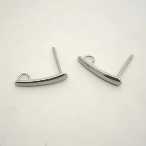 Clous d'oreilles en acier inoxydable argenté en forme de T pour la création de bijoux