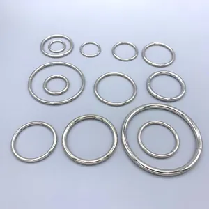 Close-up of assorted 304 stainless steel closed jump rings for DIY jewelry making