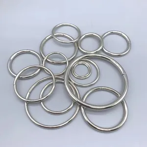 Close-up shot of various sizes of 304 stainless steel silver O-rings for DIY crafts