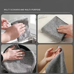 Thick bamboo charcoal fiber cleaning cloth for multi-purpose kitchen cleaning and dishwashing