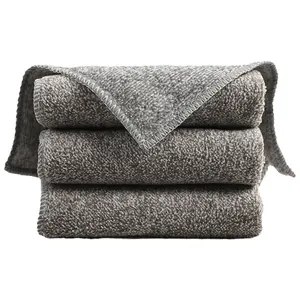 Thick grey bamboo charcoal microfiber cleaning cloths for kitchen absorbent dishcloth