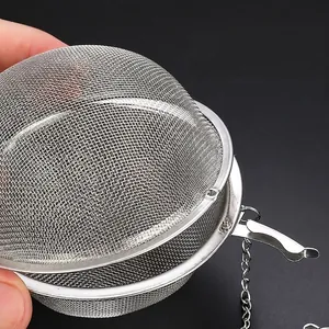 304 stainless steel seasoning ball infuser with fine mesh and secure locking mechanism
