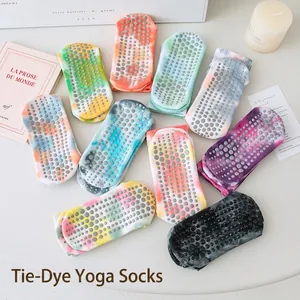 Bunte Tie-Dye Anti-Rutsch Yoga Socken mit Silikon-Noppen für Pilates und Fitness
