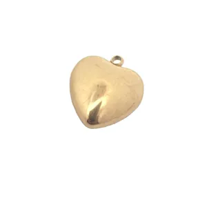 Polished gold stainless steel heart pendant for DIY jewelry making