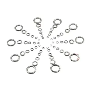 Assorted stainless steel jump rings in multiple sizes for DIY jewelry making projects