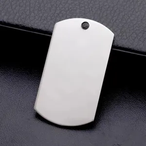 Médaille pour Chien Vierge en Acier Inoxydable Poli Miroir Rectangle Médaille d'Identification pour Chats pour Animaux de Compagnie