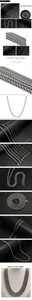 Close-up detail showing various thicknesses of durable stainless steel box chain necklaces