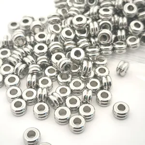 Roestvrijstalen Dubbellaagse Tussenkralen Golvende Grote Gat Kralen Voor DIY Sieraden Maken Kettingen Armbanden Accessoires
