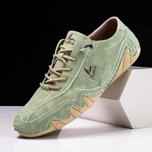 Chaussures décontractées pour hommes en vert sauge avec semelle antidérapante style pieuvre