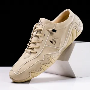 Chaussures décontractées pour hommes en beige avec semelle pieuvre antidérapante unique