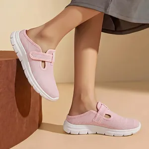Comfortabele roze mesh dames instappers wandelschoenen perfect voor zomer en herfst gebruik