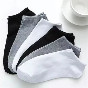 Multi-pack of cotton ankle sports socks for men and women in black, white, and grey