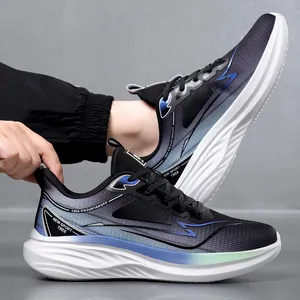 Scarpe sportive da uomo leggere e traspiranti con sfumatura blu e suola spessa