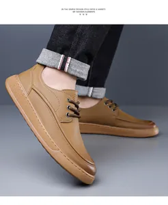 Dettaglio di scarpe stringate in pelle marrone stile business casual retrò