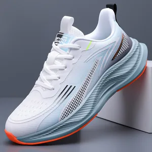 Men's Breathable Mesh Running Shoes Summer Casual Lace-up Sneakers Fashion Gradient Color Sport Shoes For Students Wear-resistant