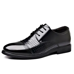 Scarpe classiche nere traspiranti da uomo per affari ed occasioni estive eleganti