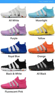 Detailed overview showing various color options for lightweight outdoor barefoot water shoes