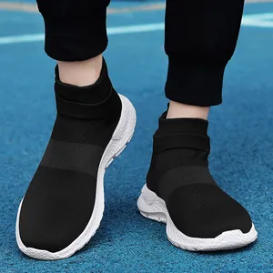 Baskets Chaussettes Hautes Homme Femme Flyknit Respirantes Légères Chaussures de Course pour Sport Décontracté Marche Athlétisme