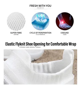 Macro detail of the breathable elastic fly-knit collar on white water sports sock shoes