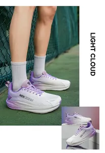 Atmungsaktive Mesh-Laufschuhe mit lila Farbverlauf-Sohle für Damen und Herren im Freien