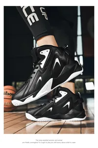 Herren High-Top Basketballschuhe mit stoßdämpfenden Sohlen in Schwarz-Weiß