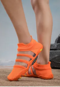 Vibrant orange breathable quick-dry water shoes for beach wading and fitness activities