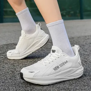 Men Women Lightweight Breathable Mesh Running Shoes Competition Training Sneakers Thick Sole Casual Sports Shoes NEW XOS