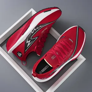 Scarpe da Corsa Casual da Uomo Estive in Rete Traspirante Sneakers a Suola Spessa Leggere Sportive Retro Trend Motivo a Fulmine