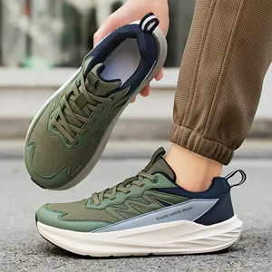 Unisex Ademend Mesh Hardloopschoenen Brede Teenbox Dikke Zool Lichtgewicht Casual Trendy Sneakers Voor Dames Heren