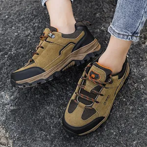 Zapatillas de senderismo marrones duraderas para escalada y trekking