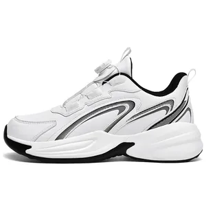 Chaussures de randonnée et de course en cuir avec système de laçage à cadran BOA blanc