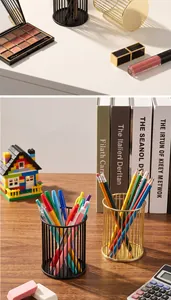 Porte-stylos en fil métallique pour organiser papeterie et pinceaux de maquillage