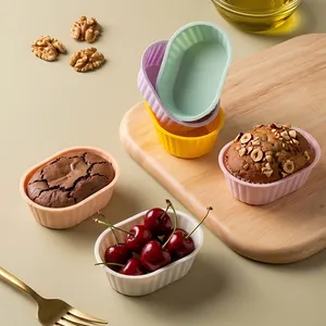 Small Oval Silicone Cake Mold Food Grade Reusable Baking Cup For Cheesecake Muffin Dessert Cupcake Nonstick DIY Baking Tool