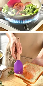Set de miniespátulas de silicona para cocinar salteados y untar mermelada en pan tostado.
