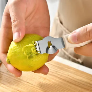 Ergonomische roestvrijstalen citroenzester voor het schillen van verse citrusvruchten