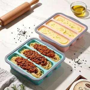 Recipiente de silicona con divisiones para preparación de comidas cocina