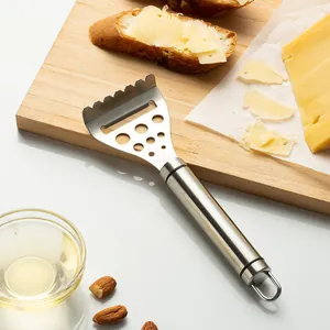 304 Stainless Steel 2-in-1 Cheese Slicer And Herb Stripper Multipurpose Butter Scraper Grater With Hanging Handle Kitchen Tool