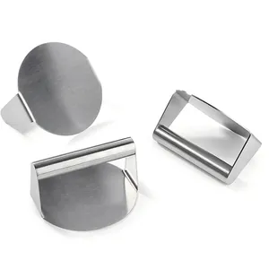 Heavy-duty stainless steel burger smasher set for manual patty making in kitchen