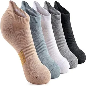 Breathable mesh ankle athletic socks in five colors including black white and grey