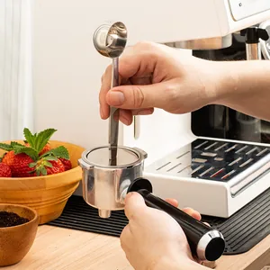 Professional 2-in-1 stainless steel coffee measuring spoon and tamper tool for espresso