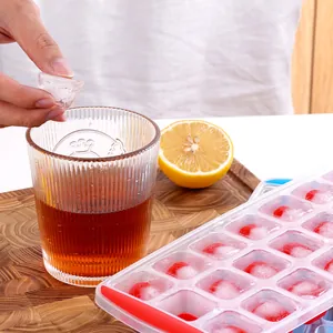 21-grid silicone ice cube tray with square molds for whiskey drinks and chilled beverages