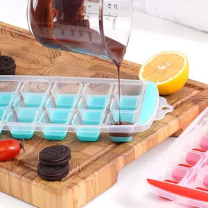 Professional 21-grid silicone ice cube tray mold with easy-release flexible bottom for whiskey