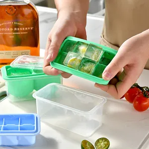 8-cell silicone ice cube tray for whiskey featuring a flexible easy press release design