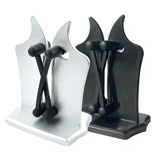 Set di affilacoltelli manuali multifunzionali per cucina in finitura nera e argento