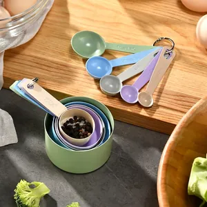 Colorful Stainless Steel Baking Measuring Cup and Spoon Set for Kitchen Cooking Precise Ingredients Measurement Tools